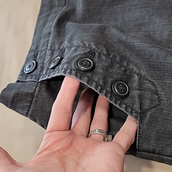 Gap Size 2 Washed Black / Gray Stretch Denim Sailor Button Pencil Skirt - Picture 5 of 8